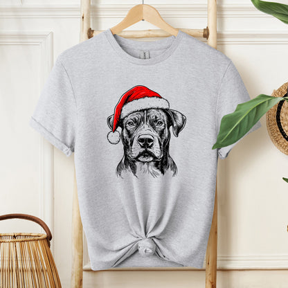 Pitbull, Santa, Dog, Christmas, Dog Lover, Pet T-Shirt Comfort Colors T-Shirt