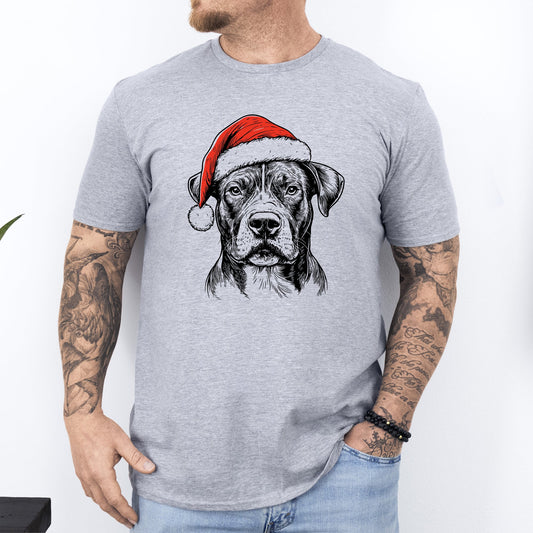 Pitbull, Santa, Dog, Christmas, Dog Lover, Pet T-Shirt Comfort Colors T-Shirt