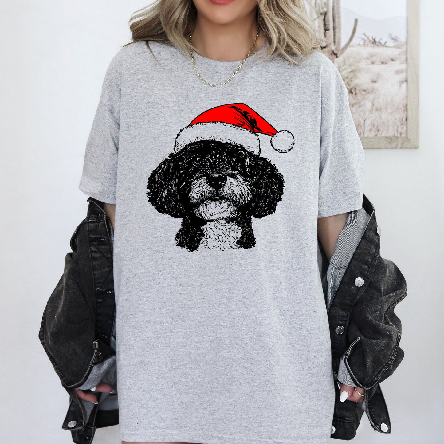 Portuguese Water Dog, Santa, Dog, Christmas, Dog Lover, Pet T-Shirt Comfort Colors T-Shirt