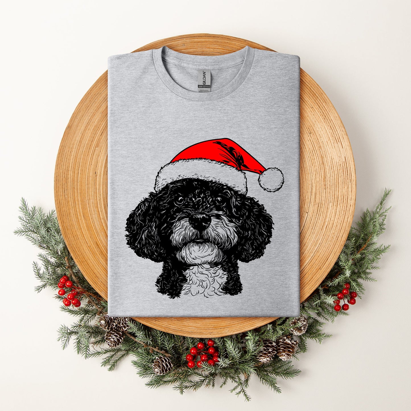 Portuguese Water Dog, Santa, Dog, Christmas, Dog Lover, Pet T-Shirt Comfort Colors T-Shirt