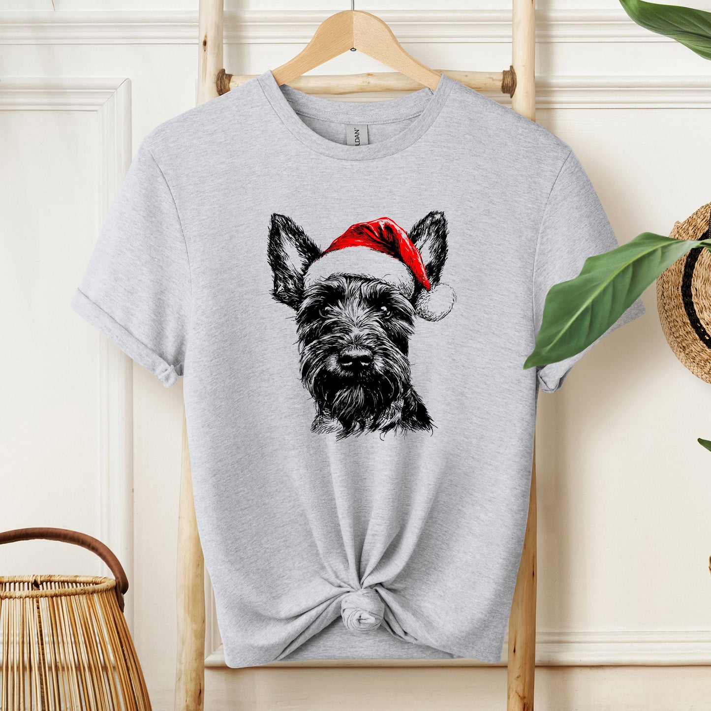 Scottish Terrier, Santa, Scotty Dog, Christmas, Dog Lover, Pet T-Shirt Comfort Colors T-Shirt