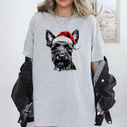 Scottish Terrier, Santa, Scotty Dog, Christmas, Dog Lover, Pet T-Shirt Comfort Colors T-Shirt
