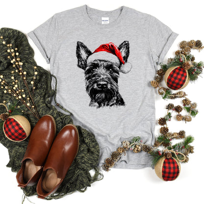 Scottish Terrier, Santa, Scotty Dog, Christmas, Dog Lover, Pet T-Shirt Comfort Colors T-Shirt