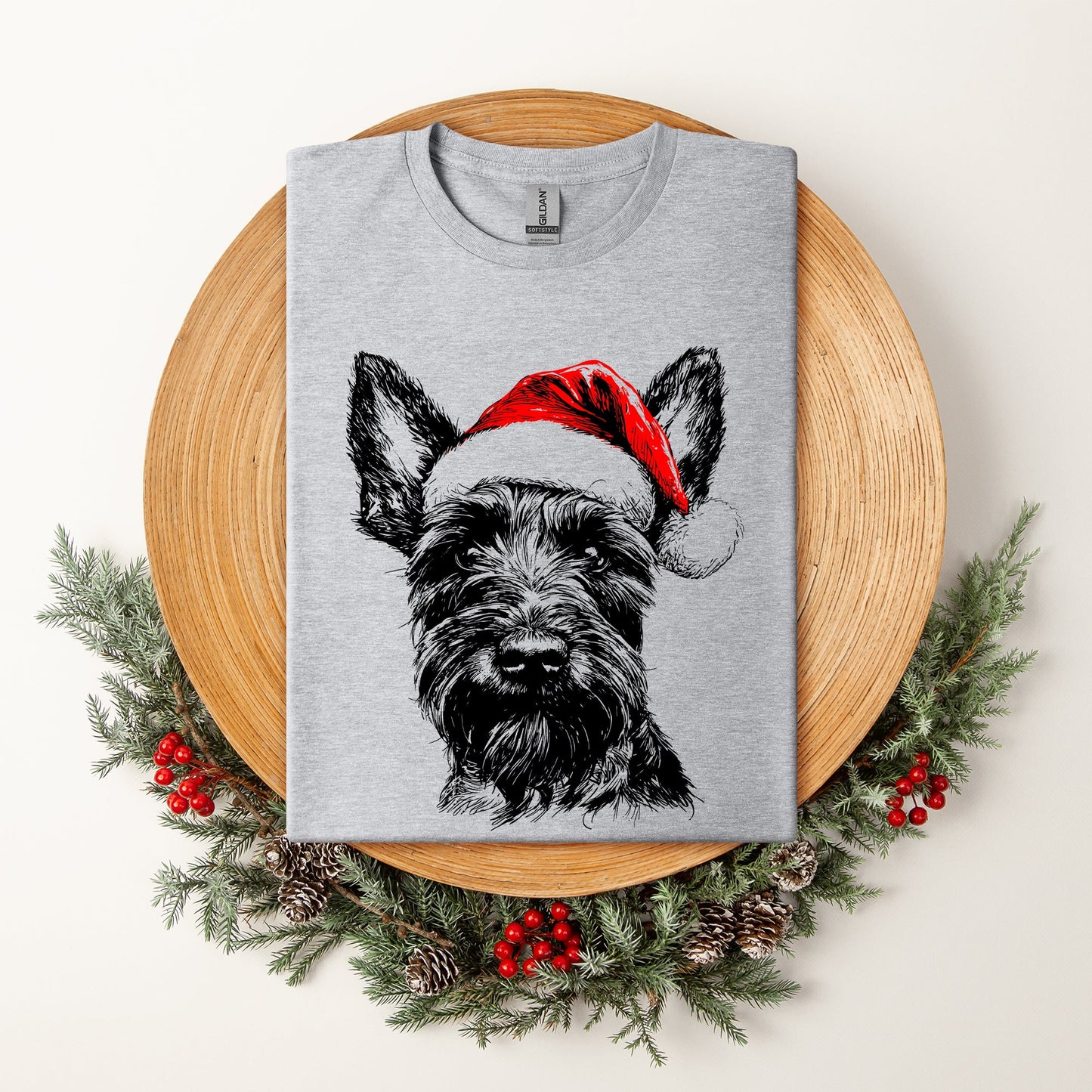 Scottish Terrier, Santa, Scotty Dog, Christmas, Dog Lover, Pet T-Shirt Comfort Colors T-Shirt