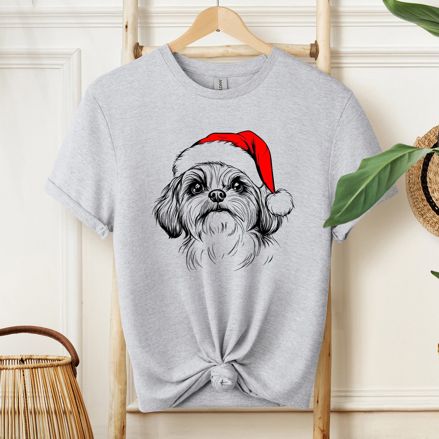Shih Tzu, Santa, Dog, Christmas, Dog Lover, Pet T-Shirt Comfort Colors T-Shirt