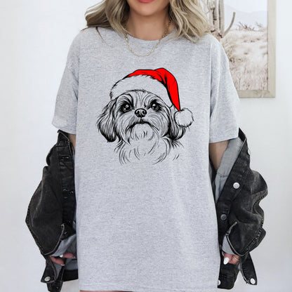 Shih Tzu, Santa, Dog, Christmas, Dog Lover, Pet T-Shirt Comfort Colors T-Shirt
