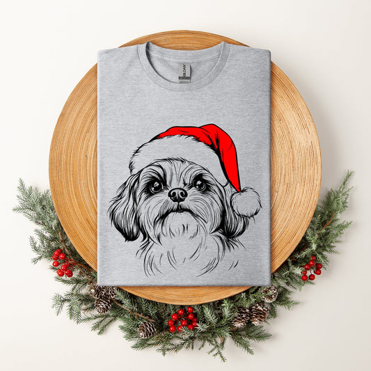 Shih Tzu, Santa, Dog, Christmas, Dog Lover, Pet T-Shirt Comfort Colors T-Shirt