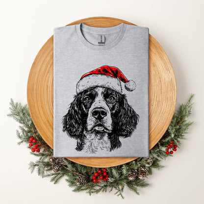 Springer Spaniel, Santa, Dog, Christmas, Dog Lover, Pet T-Shirt Comfort Colors T-Shirt