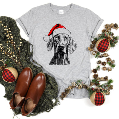 Weimaraner, Santa, Dog, Christmas, Dog Lover, Pet T-Shirt Comfort Colors T-Shirt