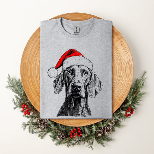 Weimaraner, Santa, Dog, Christmas, Dog Lover, Pet T-Shirt Comfort Colors T-Shirt