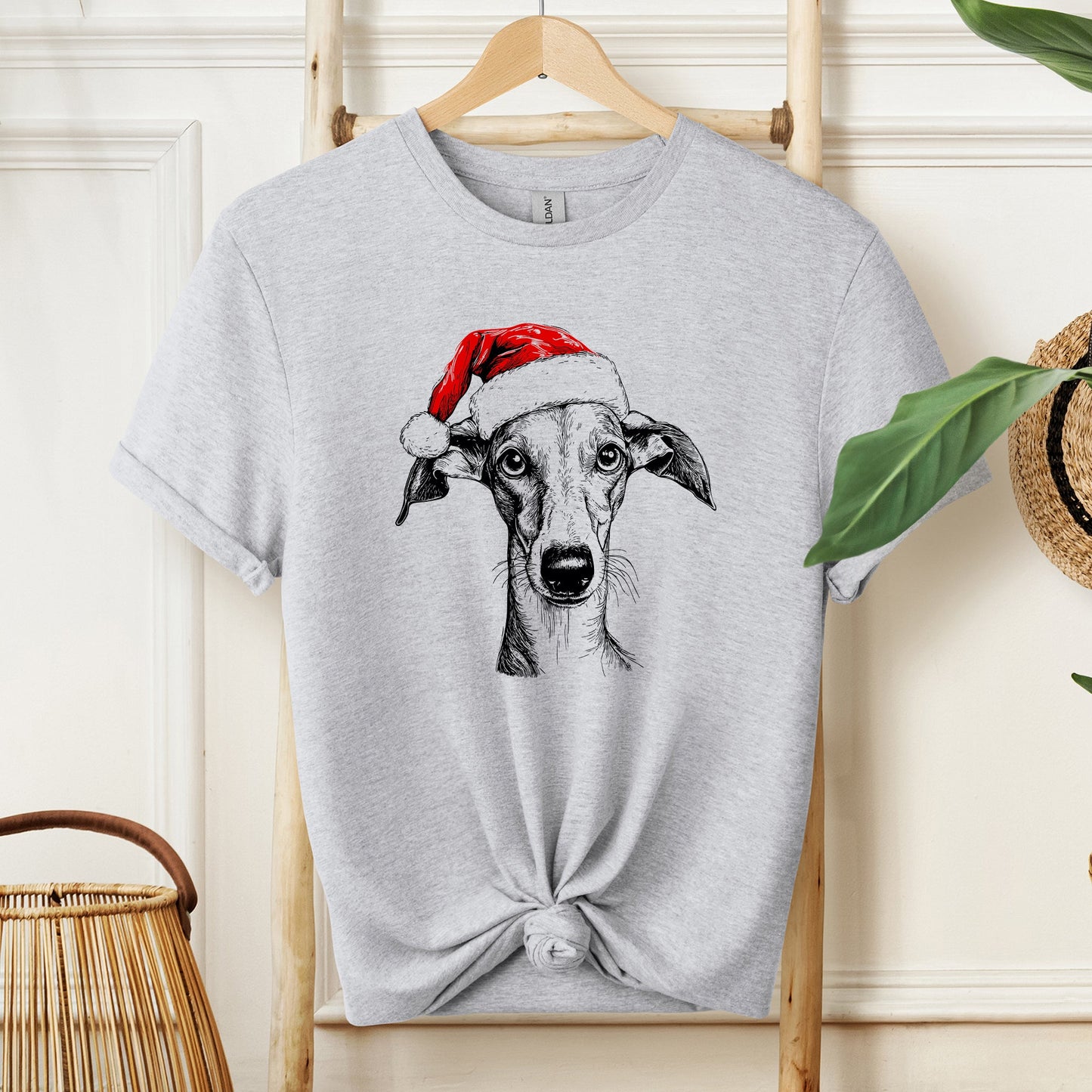 Whippet, Santa, Dog, Christmas, Dog Lover, Pet T-Shirt Comfort Colors T-Shirt