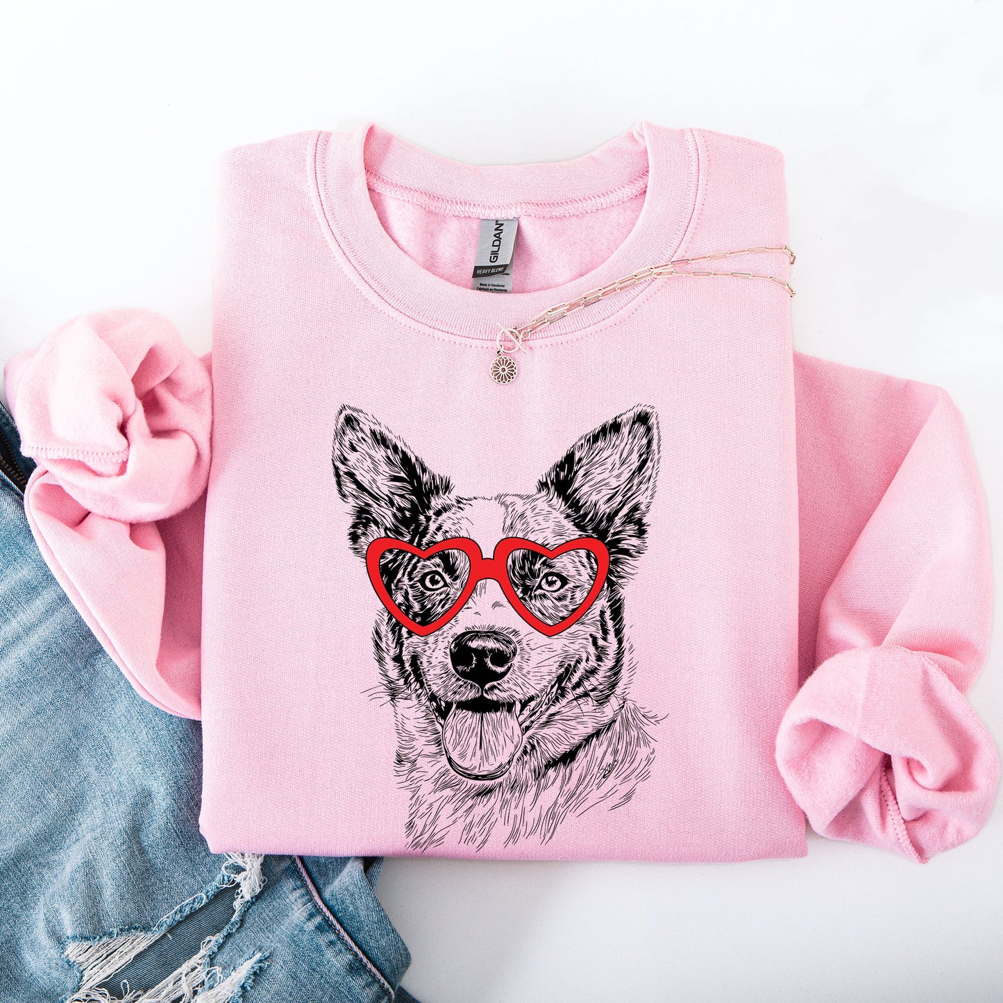 Australian Cattle, Blue Heeler, Pet, Dog Breed, Valentine's Sweatshirt