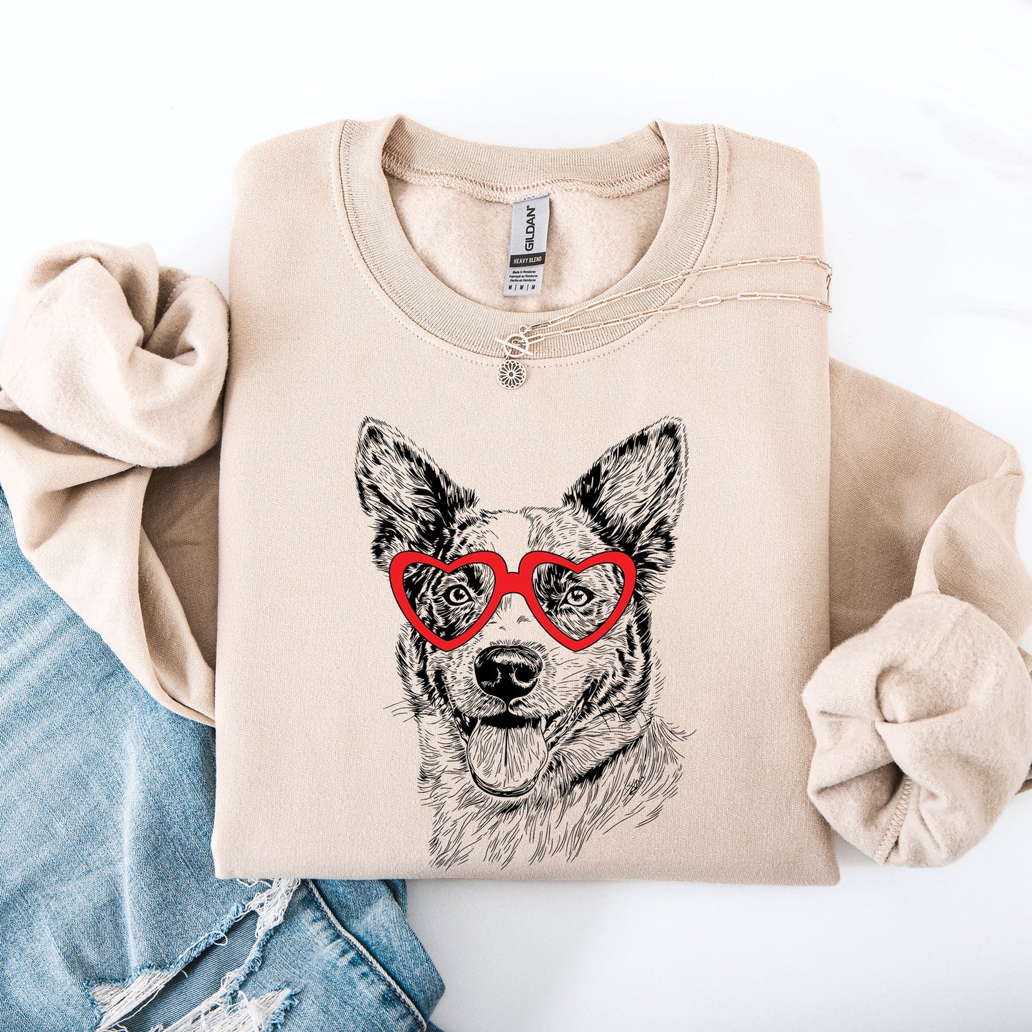 Australian Cattle, Blue Heeler, Pet, Dog Breed, Valentine's Sweatshirt