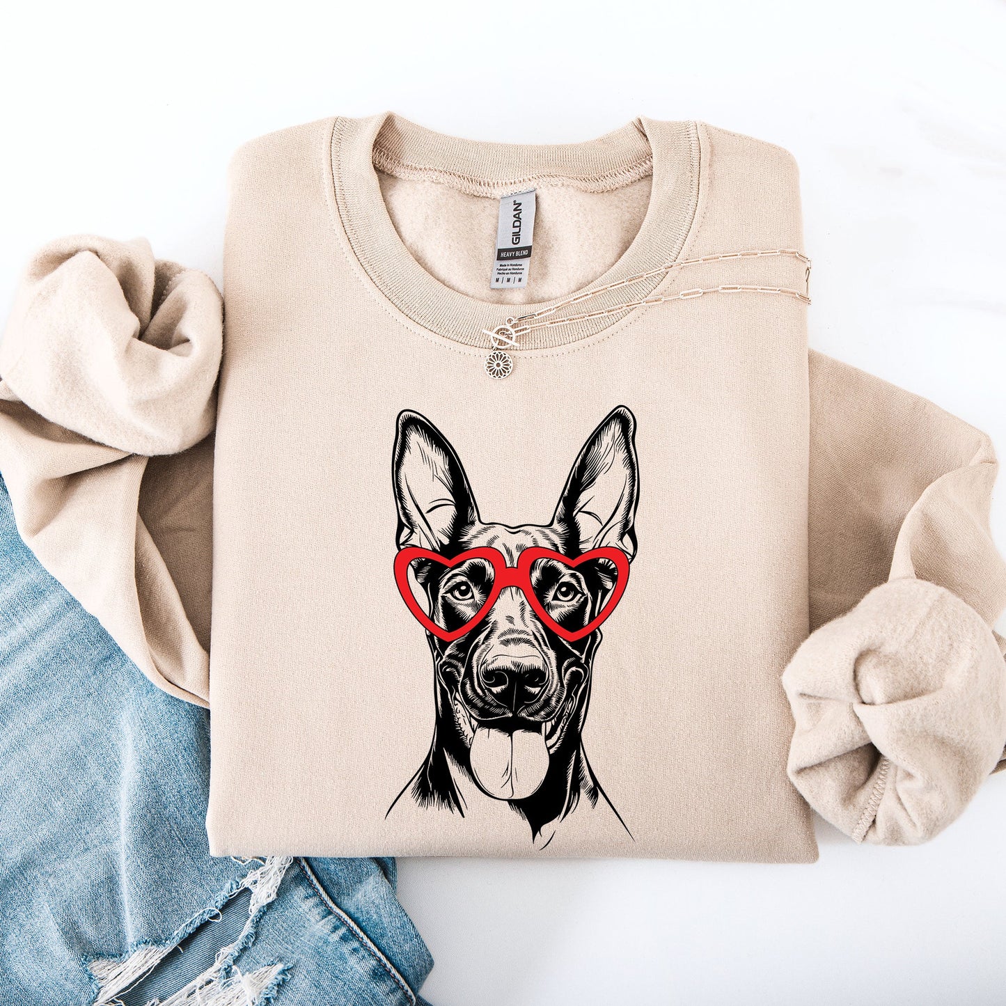 Doberman, Pet, Dog Breed, Valentine's Sweatshirt