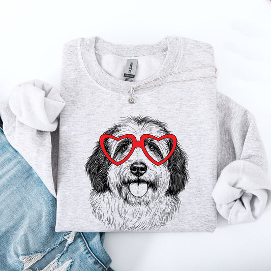 English Sheepdog, Pet, Dog Breed, Valentine's Sweatshirt