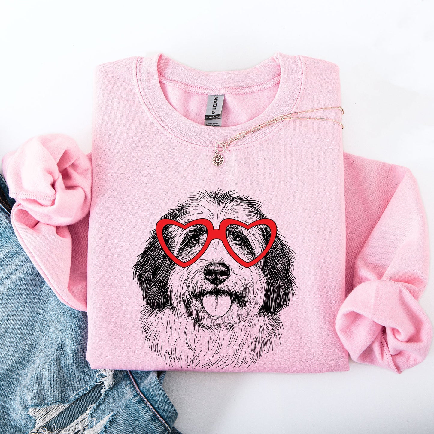 English Sheepdog, Pet, Dog Breed, Valentine's Sweatshirt