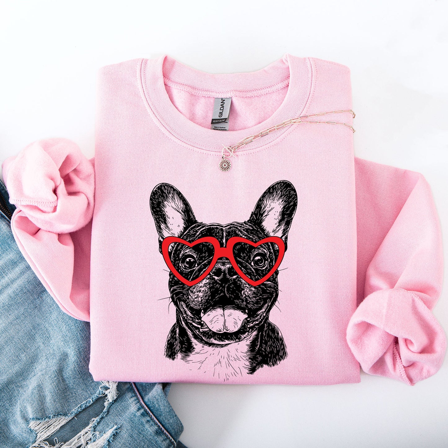 Frenchie, French Bulldog, Pet, Dog Breed Valentine's Sweatshirt