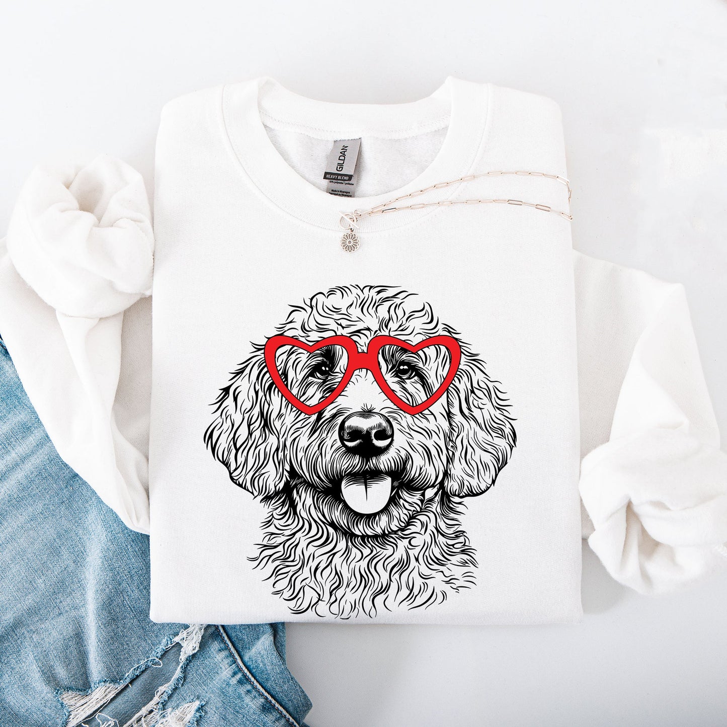 Goldendoodle, Pet, Dog Breed, Valentine's Sweatshirt
