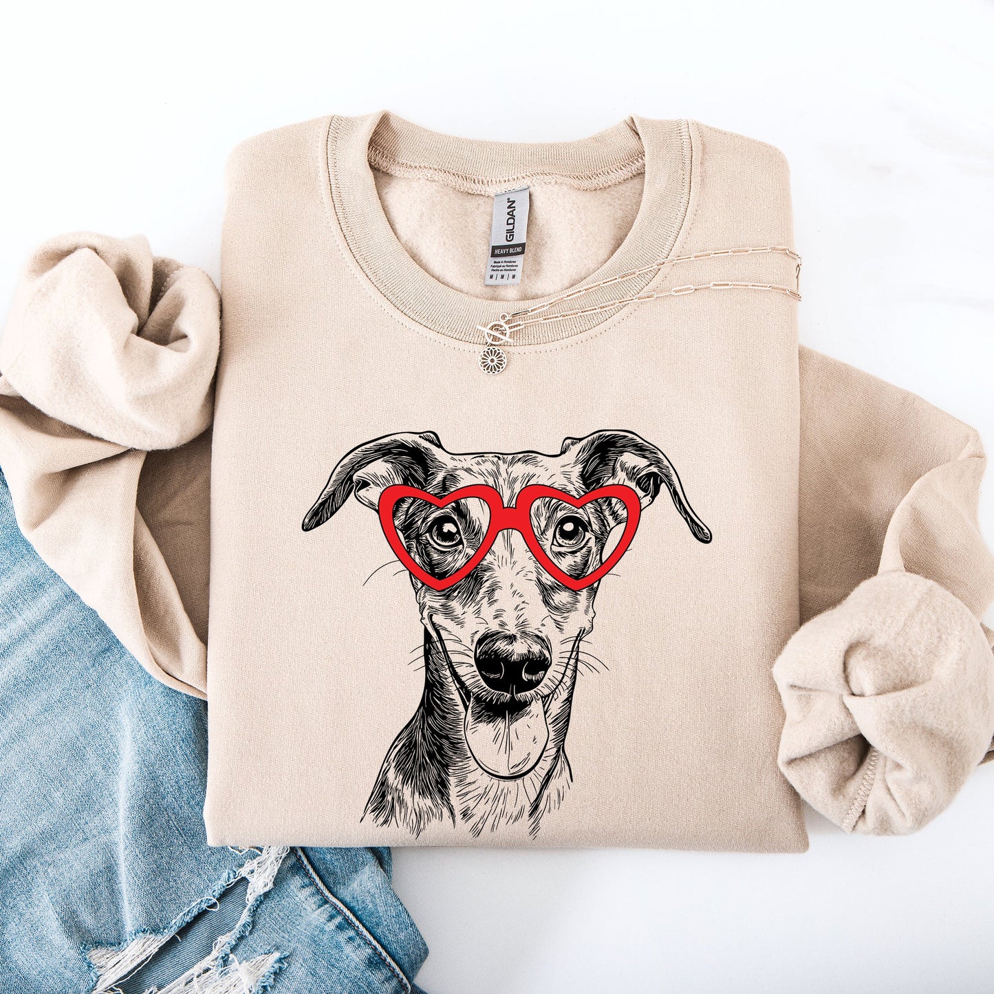 Grey Hound, Pet, Dog Breed, Valentine's Sweatshirt