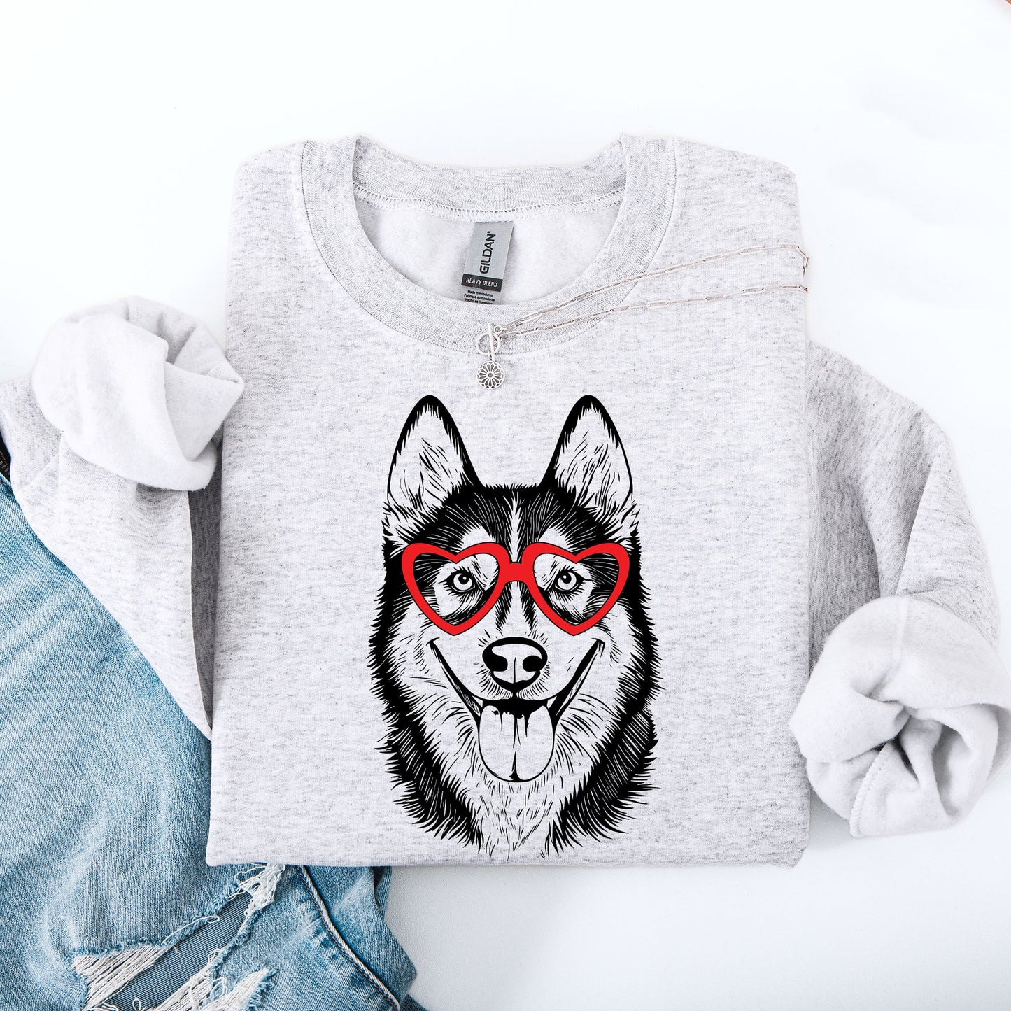 Husky, Pet, Dog Breed, Valentine's Sweatshirt