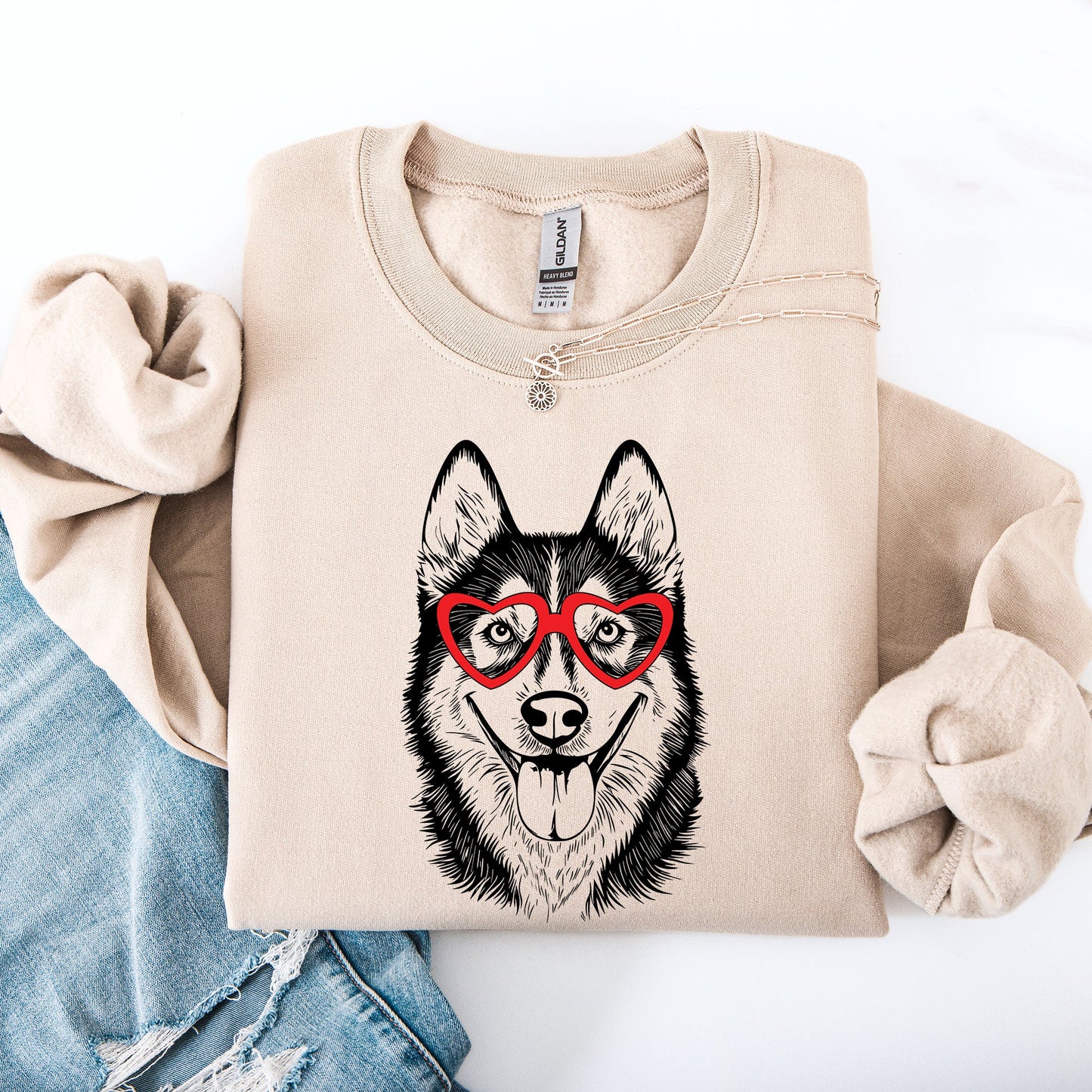 Husky, Pet, Dog Breed, Valentine's Sweatshirt