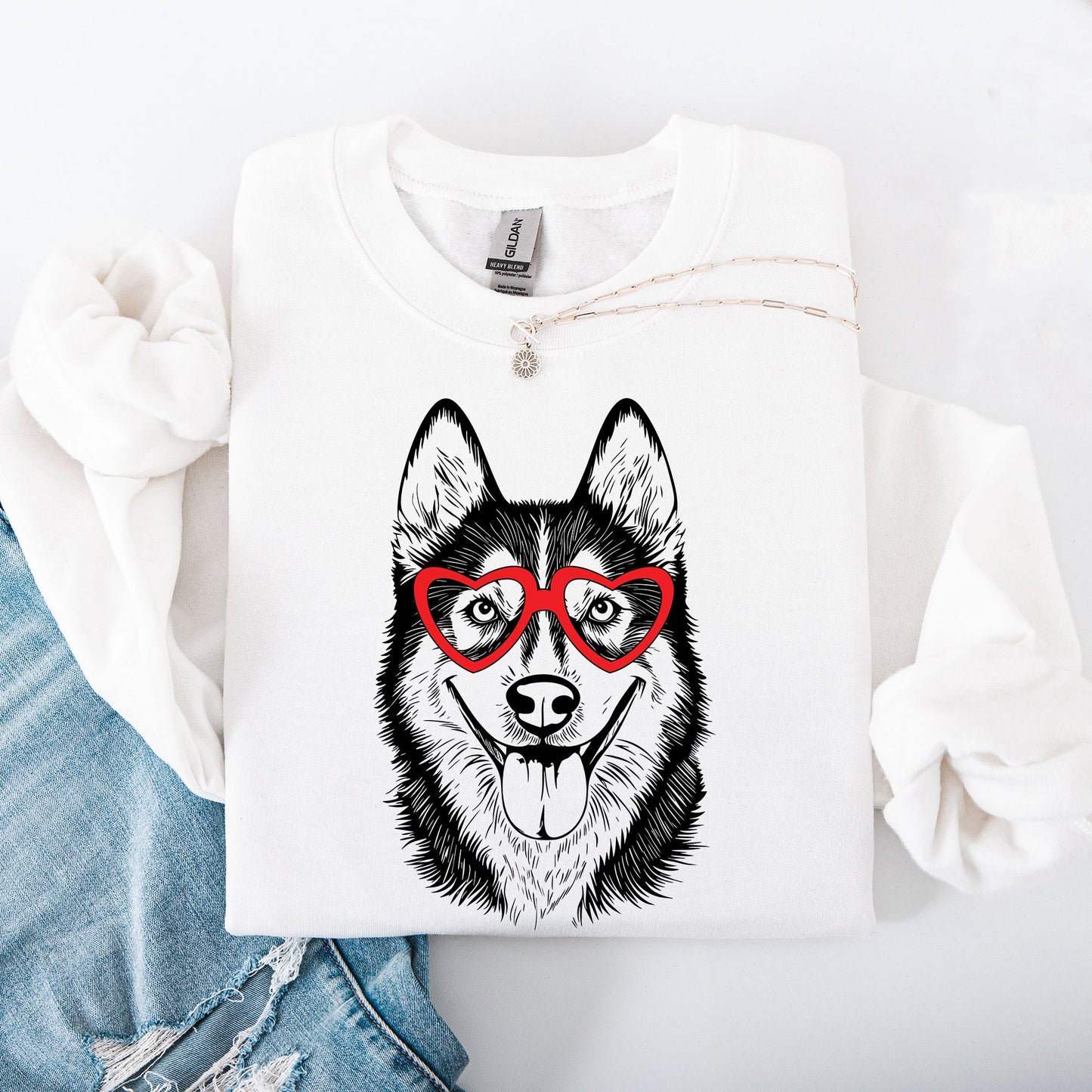 Husky, Pet, Dog Breed, Valentine's Sweatshirt