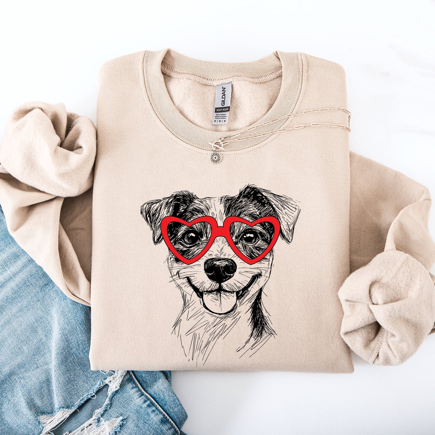 Jack Russell, Pet, Dog Breed, Valentine's Sweatshirt