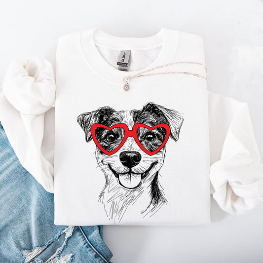 Jack Russell, Pet, Dog Breed, Valentine's Sweatshirt