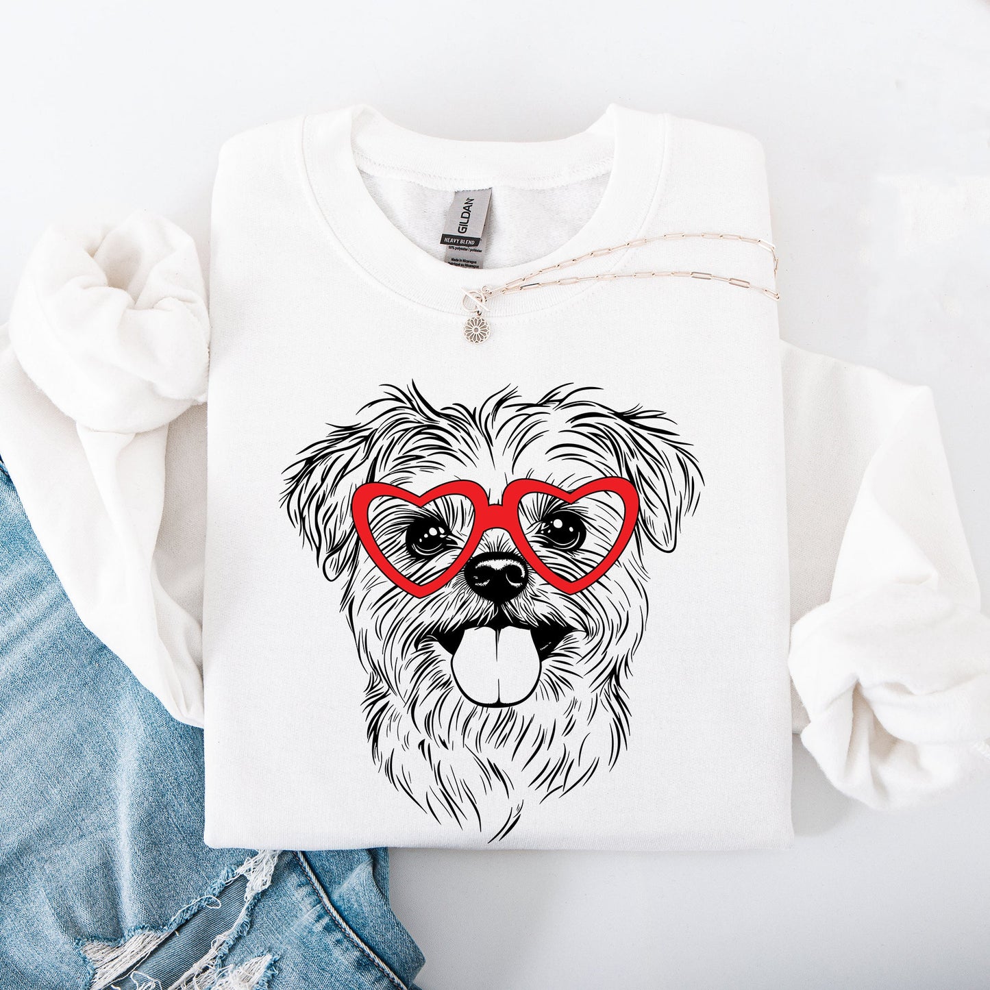 Maltese, Pet, Dog Breed, Valentine's Sweatshirt