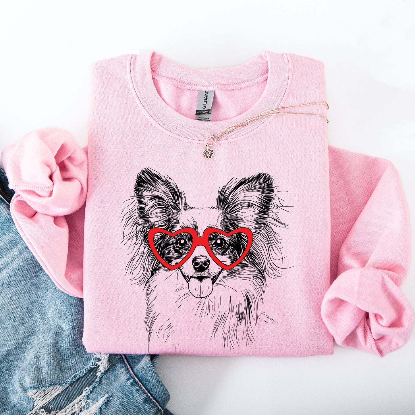 Papillon, Pet, Dog Breed, Valentine's Sweatshirt