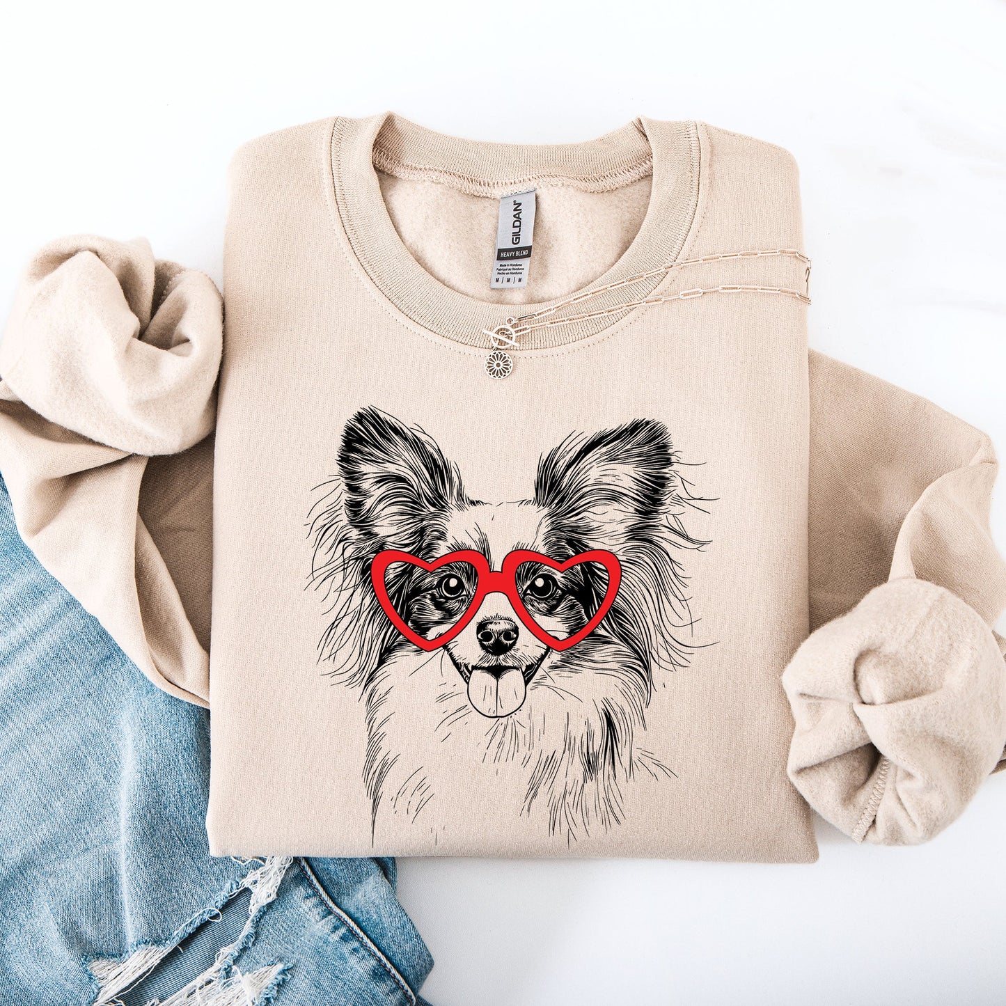 Papillon, Pet, Dog Breed, Valentine's Sweatshirt
