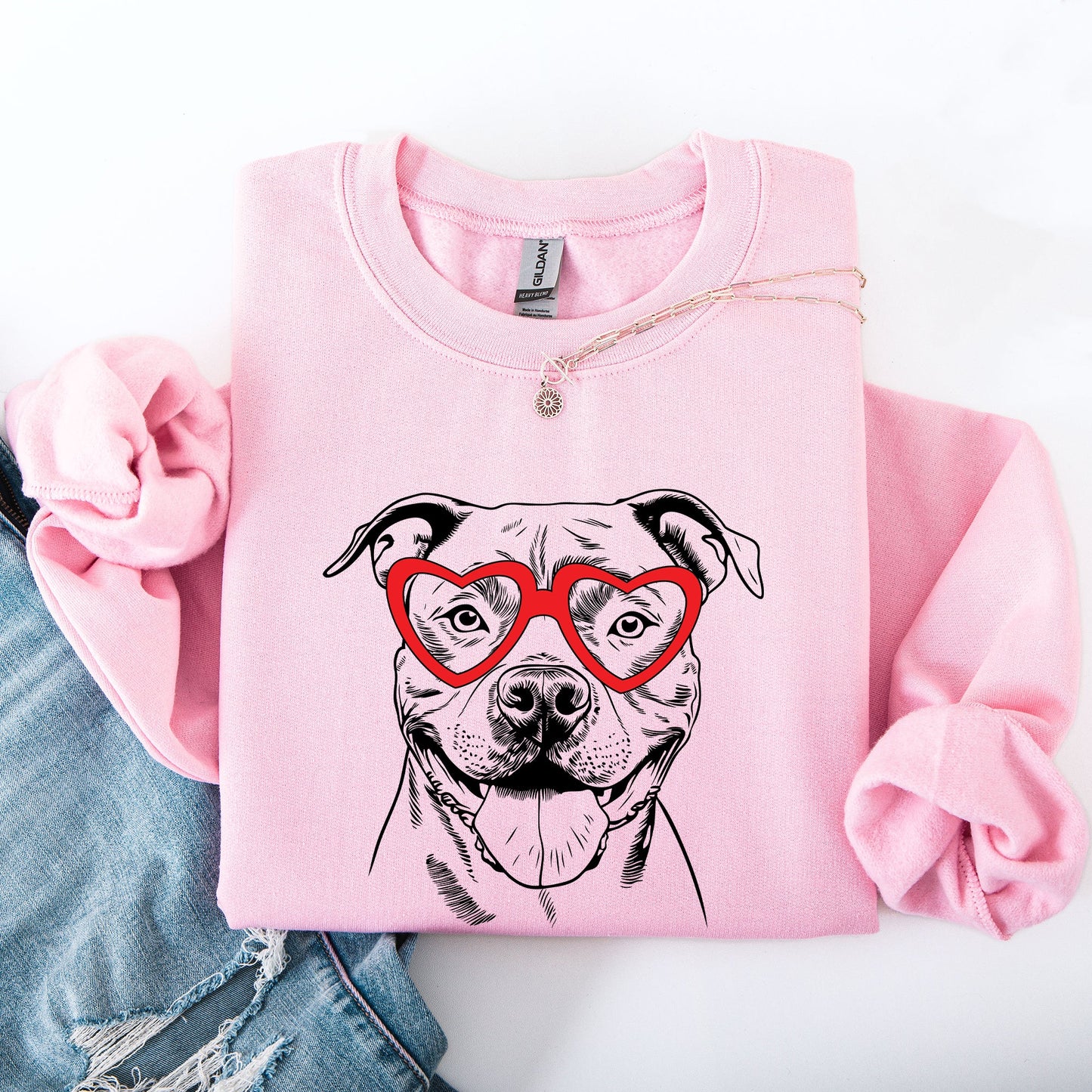 Pitbull, Pet, Dog Breed, Valentine's Sweatshirt