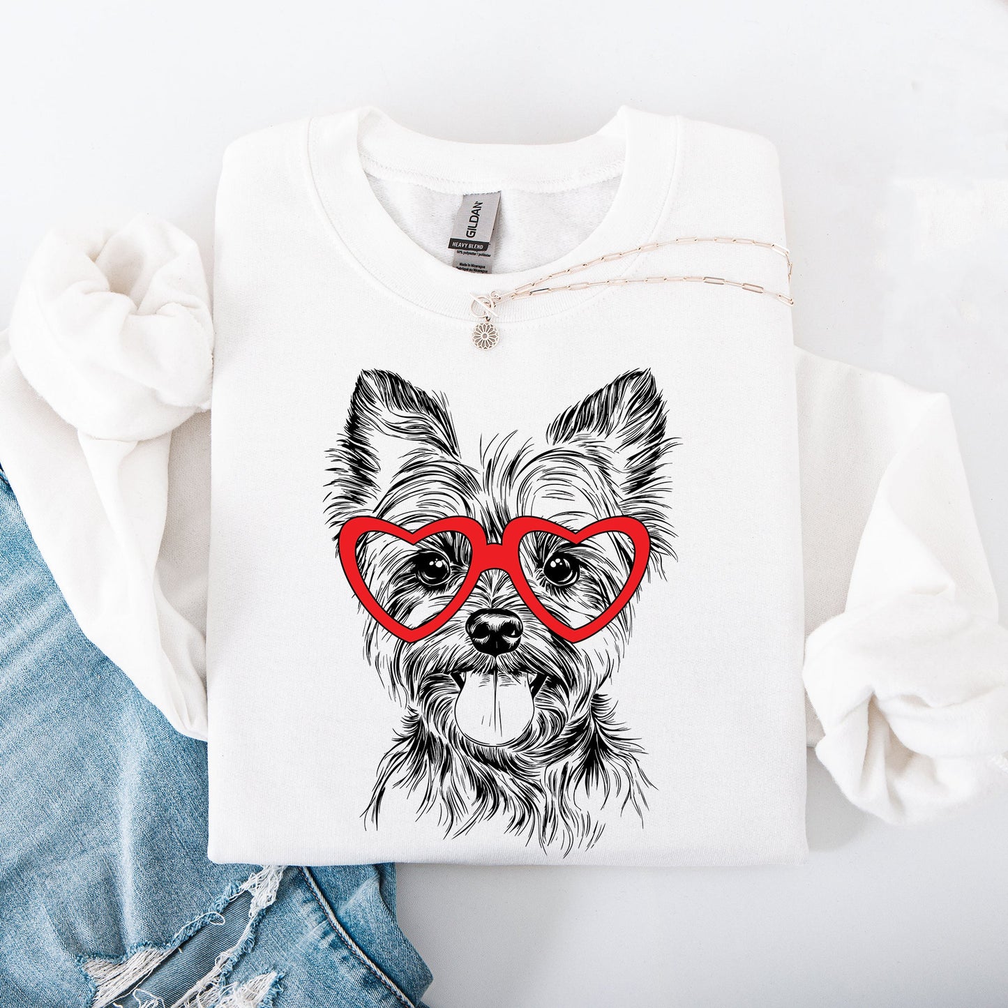 Yorkie, Yorkshire Terrier, Pet, Dog Breed, Valentine's Sweatshirt