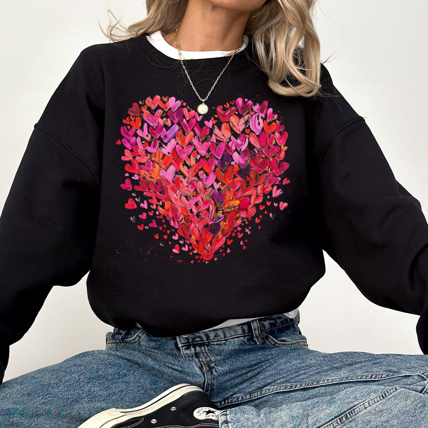 Watercolor Hearts, Colorful, Valentine's Day, Love Sweatshirt