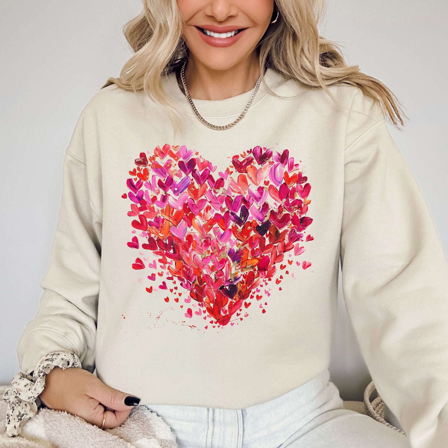 Watercolor Hearts, Colorful, Valentine's Day, Love Sweatshirt