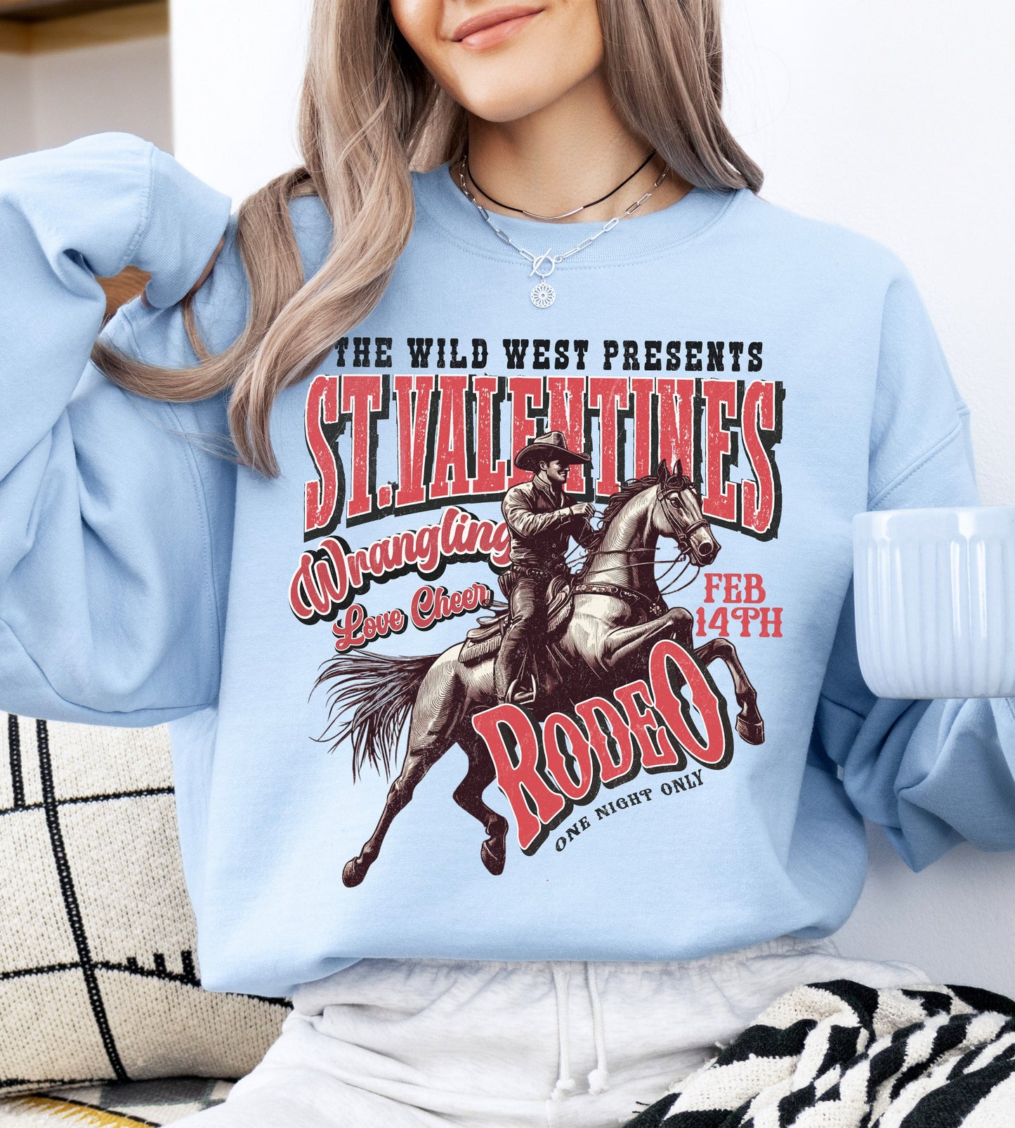 St. Valentines Rodeo, Cowboy, Western, Wild West, Country, Valentine's Day, Love Sweatshirt