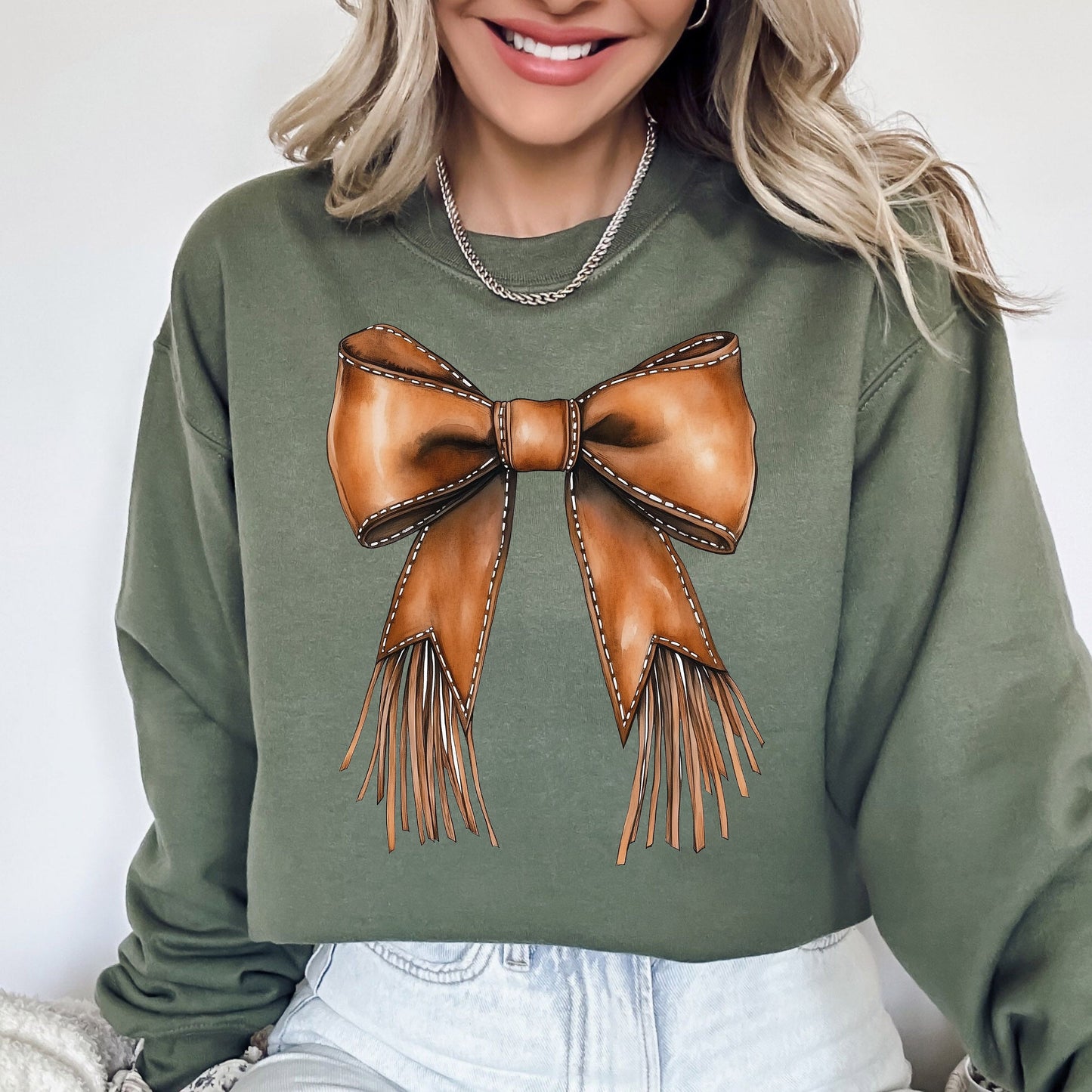 Western Bow, Cowgirl, Ribbon, Coquette, Valentine's Day, Love Sweatshirt