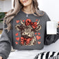 Highland Cow, Western, Hearts, Country, Valentine's Day, Love Sweatshirt