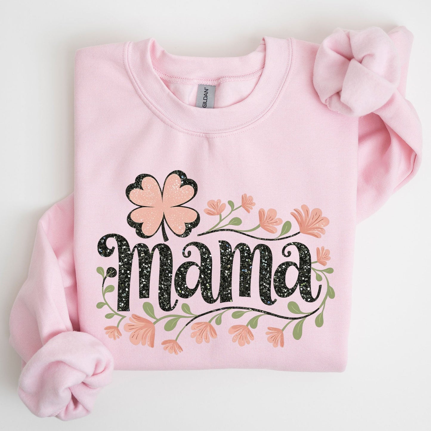 Floral Mama, Shamrock, Lucky, Clover, Irish, Lucky Charm, St Patrick's Day Sweatshirt