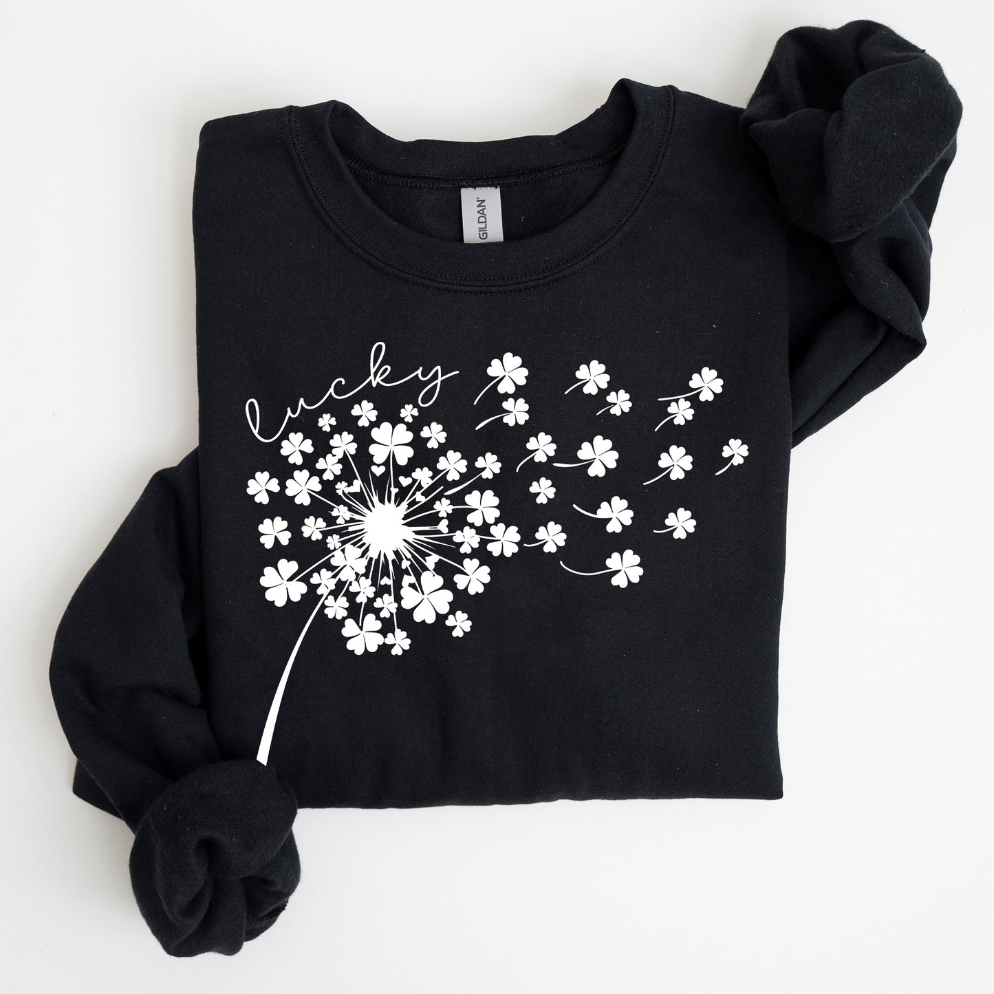 Lucky Dandelion, Clover, Irish, Lucky Charm, St Patrick's Day Sweatshirt