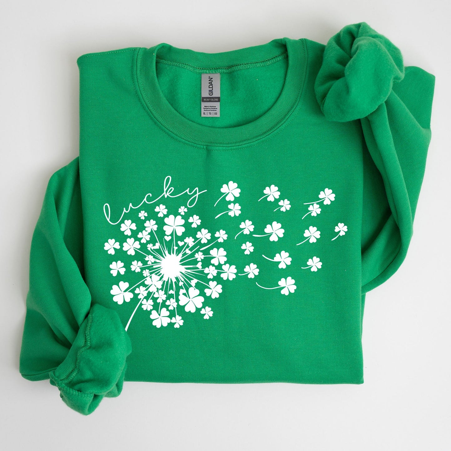 Lucky Dandelion, Clover, Irish, Lucky Charm, St Patrick's Day Sweatshirt