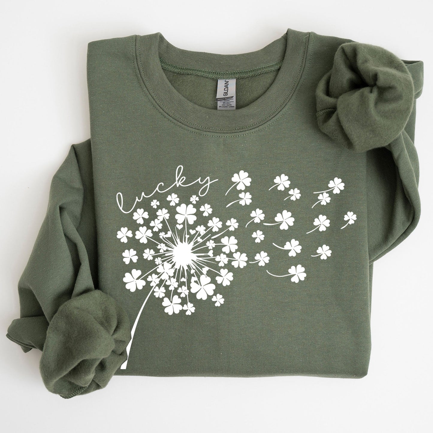 Lucky Dandelion, Clover, Irish, Lucky Charm, St Patrick's Day Sweatshirt