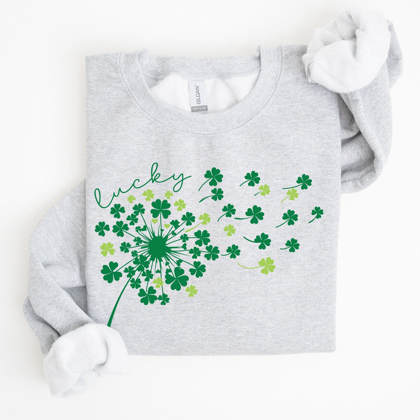 Lucky Dandelion, Clover, Irish, Lucky Charm, St Patrick's Day Sweatshirt