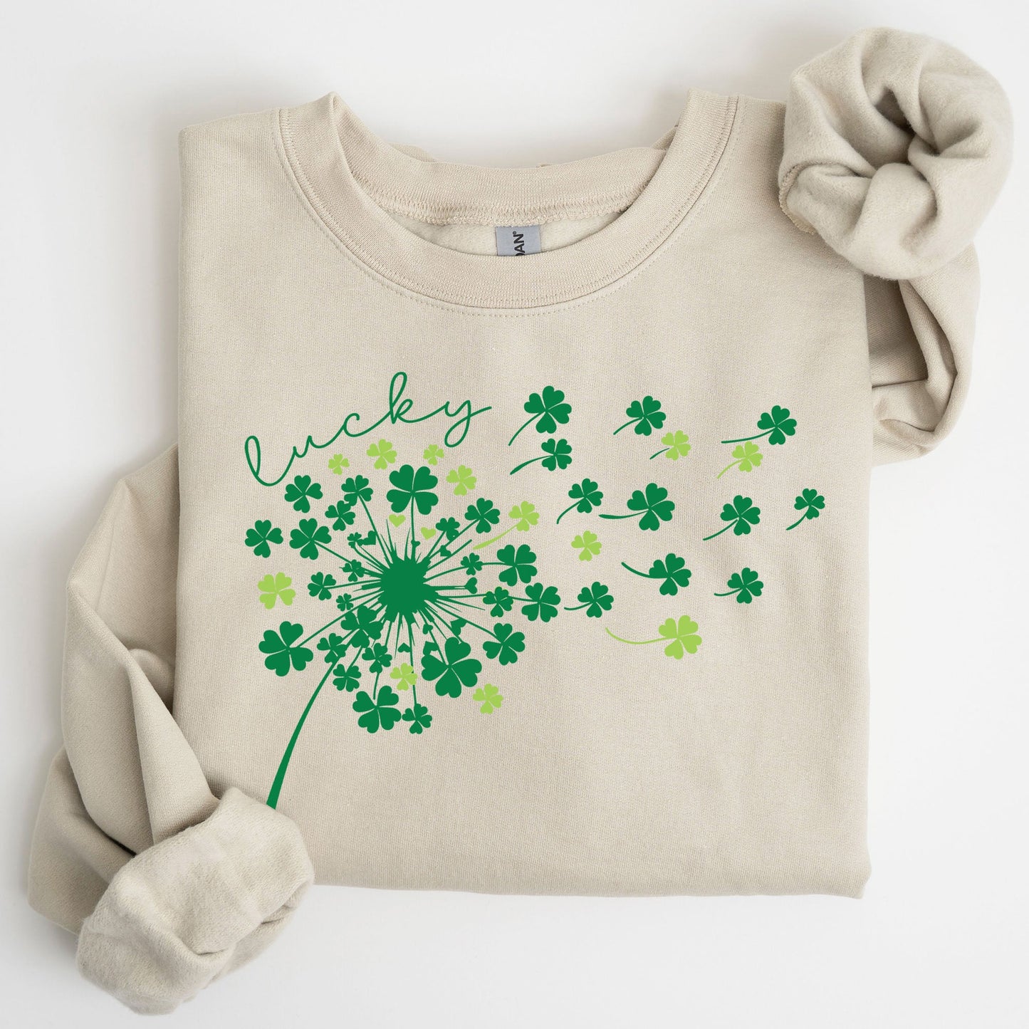 Lucky Dandelion, Clover, Irish, Lucky Charm, St Patrick's Day Sweatshirt