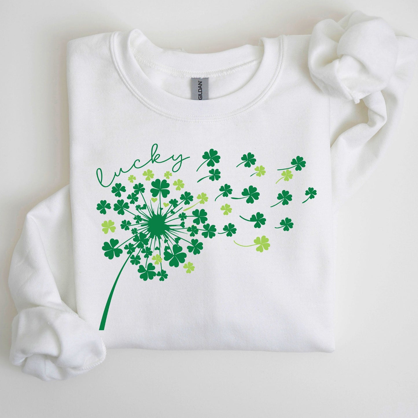 Lucky Dandelion, Clover, Irish, Lucky Charm, St Patrick's Day Sweatshirt