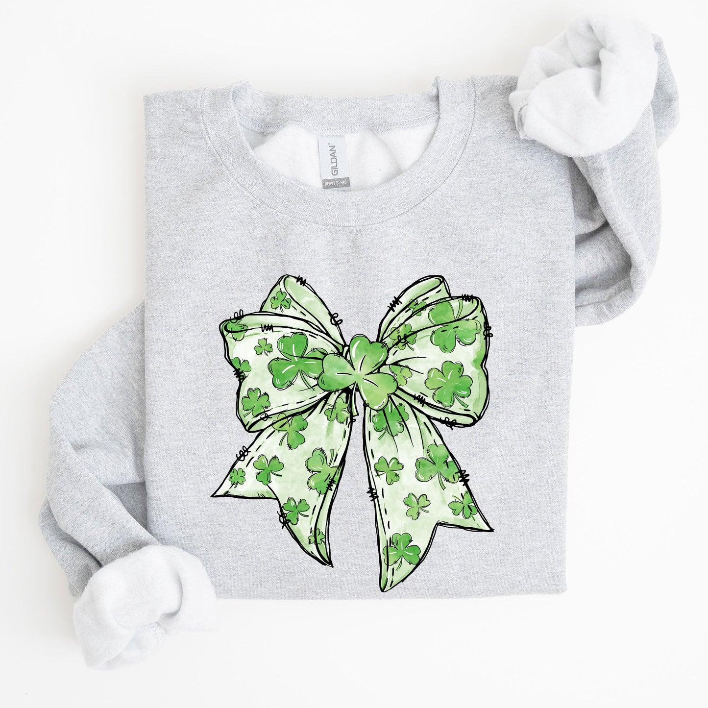 Coquette, St. Paddy's Day Bow, Clover, Lucky, Irish, Lucky Charm, St Patrick's Day Sweatshirt