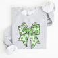 Coquette, St. Paddy's Day Bow, Clover, Lucky, Irish, Lucky Charm, St Patrick's Day Sweatshirt