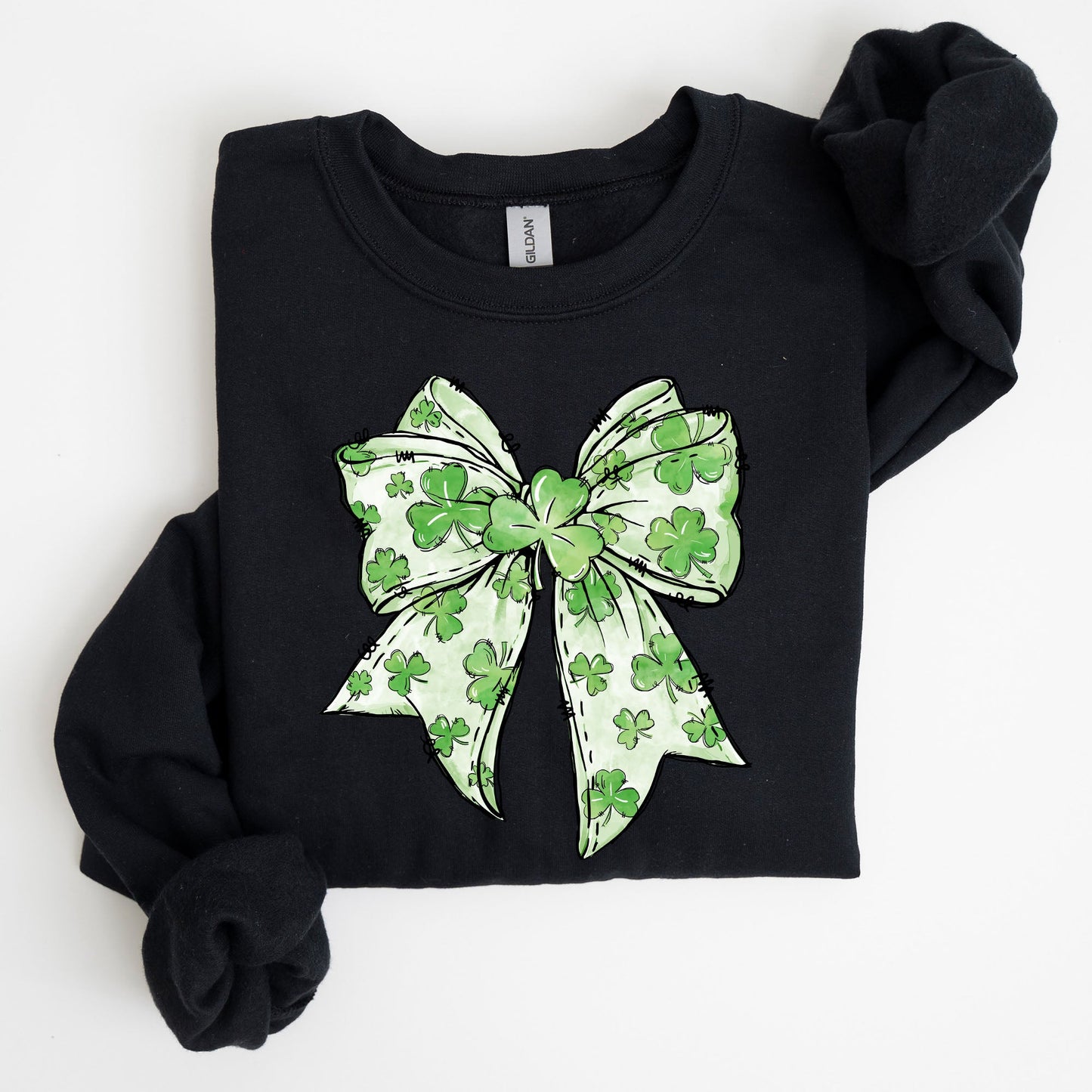 Coquette, St. Paddy's Day Bow, Clover, Lucky, Irish, Lucky Charm, St Patrick's Day Sweatshirt