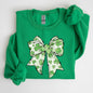 Coquette, St. Paddy's Day Bow, Clover, Lucky, Irish, Lucky Charm, St Patrick's Day Sweatshirt
