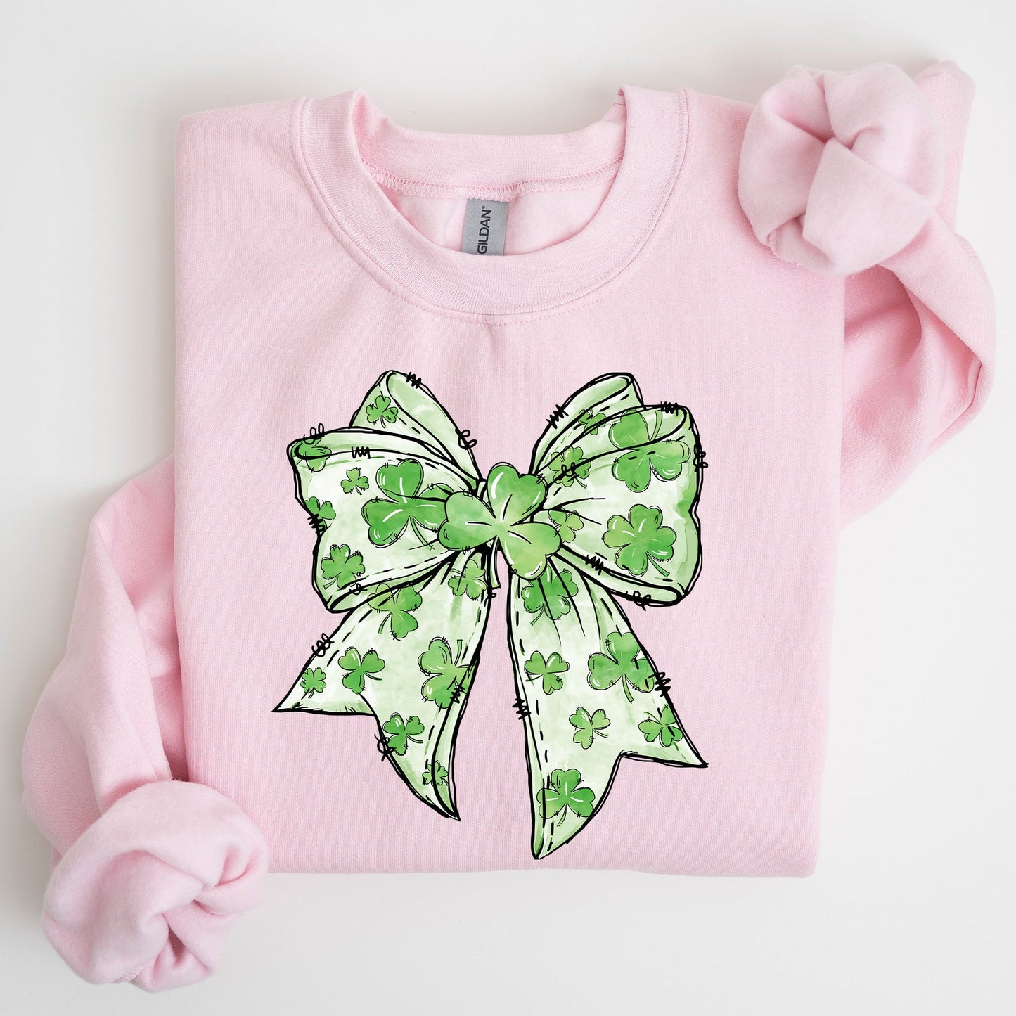 Coquette, St. Paddy's Day Bow, Clover, Lucky, Irish, Lucky Charm, St Patrick's Day Sweatshirt